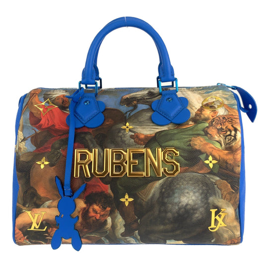 LOUIS VUITTON Boston Duffel bag PVC Blue blue Handbags Mini Boston Duffel bag Masters collection Speedy 30 Rubens Jeff Koons Women Used Authentic