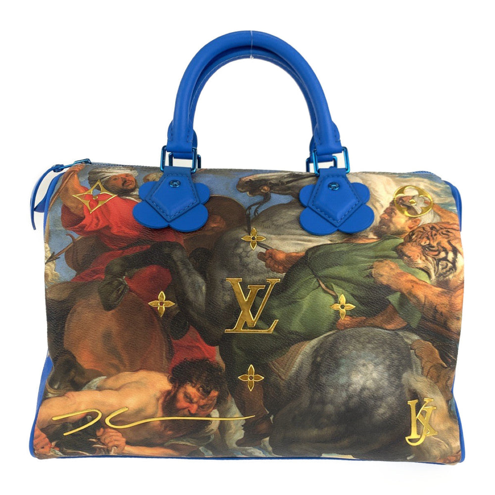 LOUIS VUITTON Boston Duffel bag PVC Blue blue Handbags Mini Boston Duffel bag Masters collection Speedy 30 Rubens Jeff Koons Women Used Authentic