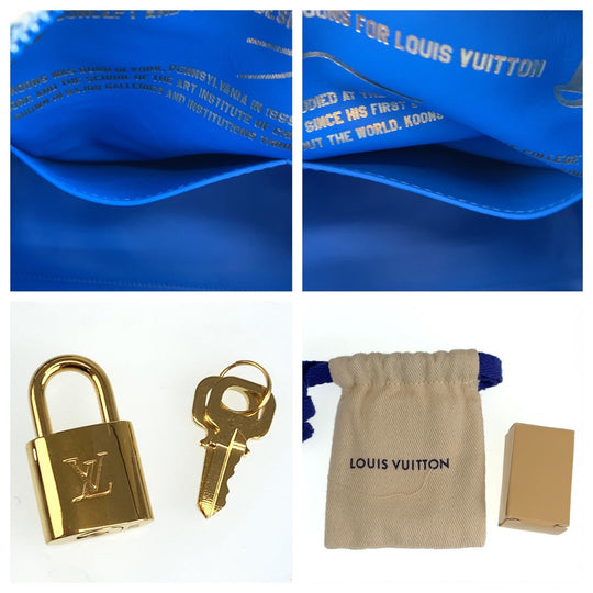 LOUIS VUITTON Boston Duffel bag PVC Blue blue Handbags Mini Boston Duffel bag Masters collection Speedy 30 Rubens Jeff Koons Women Used Authentic