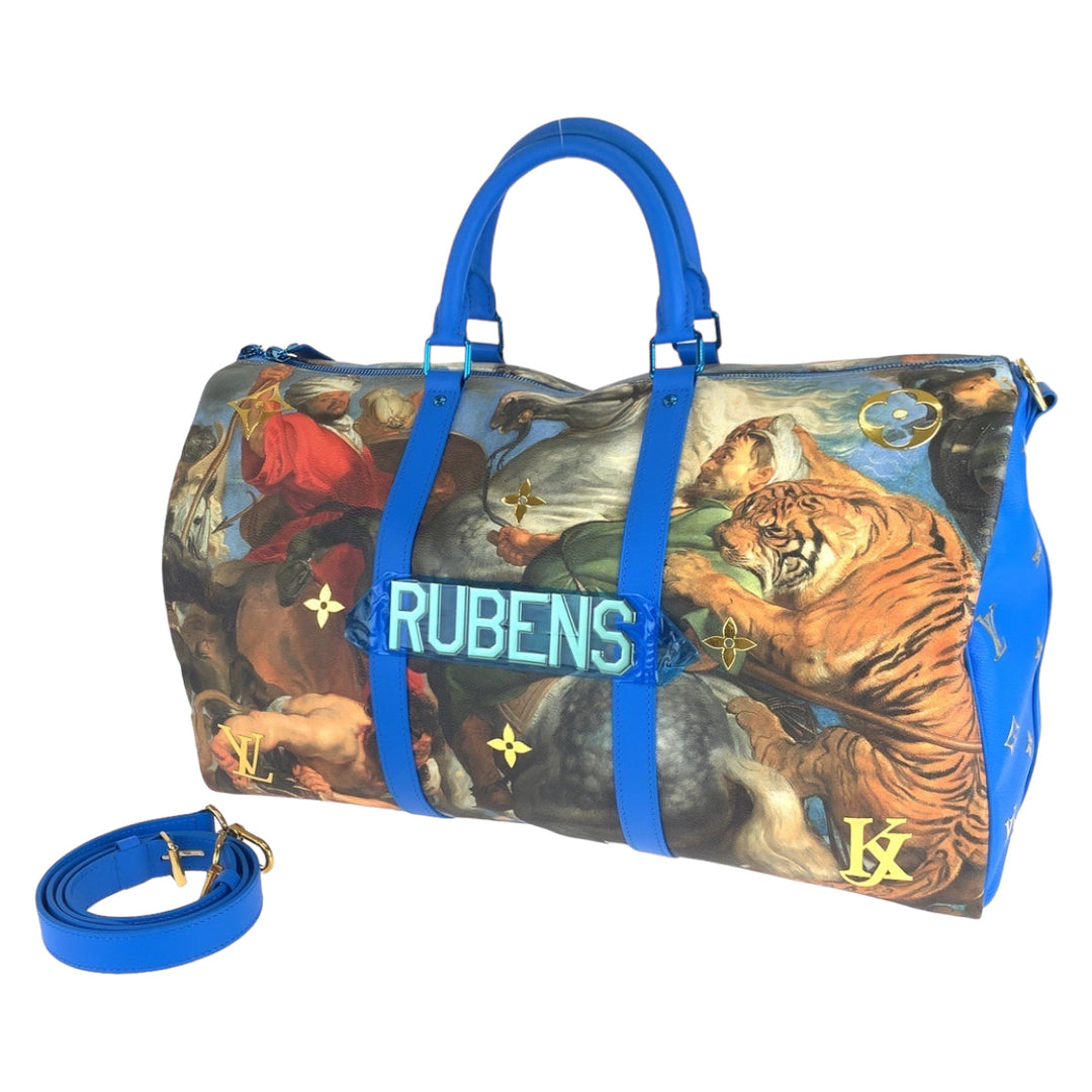 LOUIS VUITTON Boston Duffel bag M43344 PVC multicolor Boston Duffel bag Crossbody Shoulder Bag Masters Collection Jeff Koons Rubens Keepall  bandouliere50 Women Used Authentic