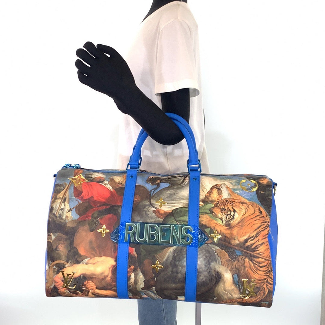 LOUIS VUITTON Boston Duffel bag M43344 PVC multicolor Boston Duffel bag Crossbody Shoulder Bag Masters Collection Jeff Koons Rubens Keepall  bandouliere50 Women Used Authentic
