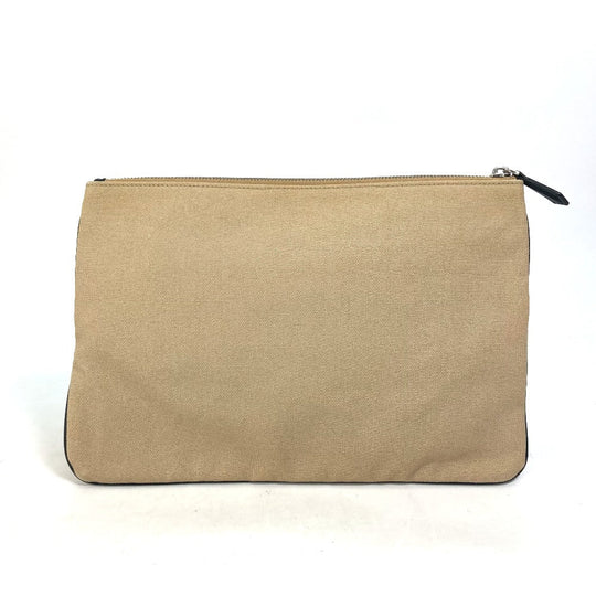 FENDI Clutch bag canvas beige Pouch logo Women Used Authentic