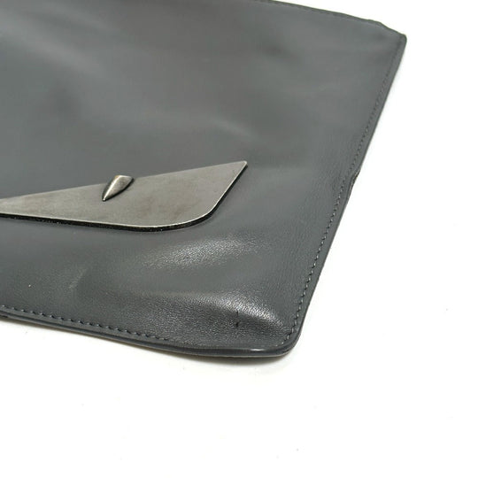 FENDI Clutch bag 7N0078 leather gray Pouch Monster Bugs