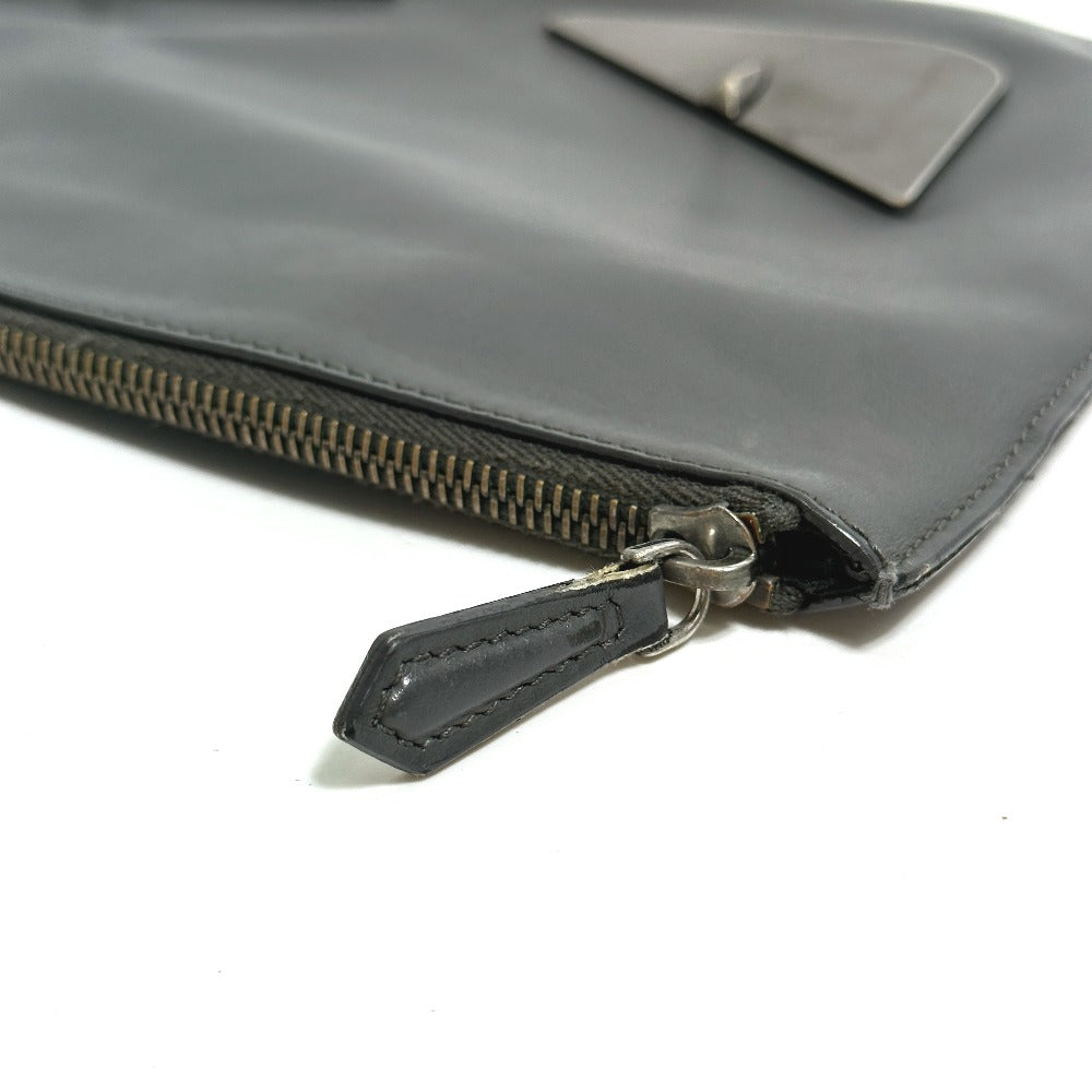 FENDI Clutch bag 7N0078 leather gray Pouch Monster Bugs