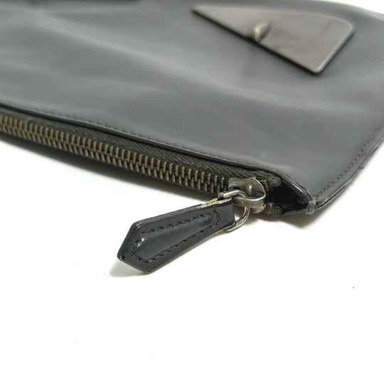 FENDI Clutch bag 7N0078 leather gray Pouch Monster Bugs