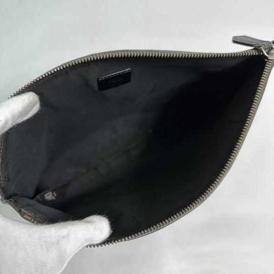 FENDI Clutch bag 7N0078 leather gray Pouch Monster Bugs