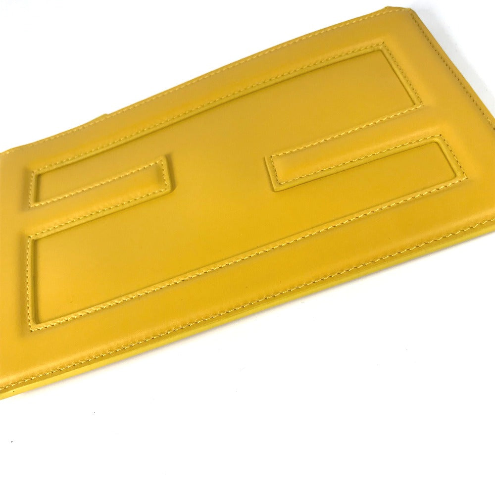 FENDI Clutch bag 7N0114 leather yellow logo Women Used Authentic