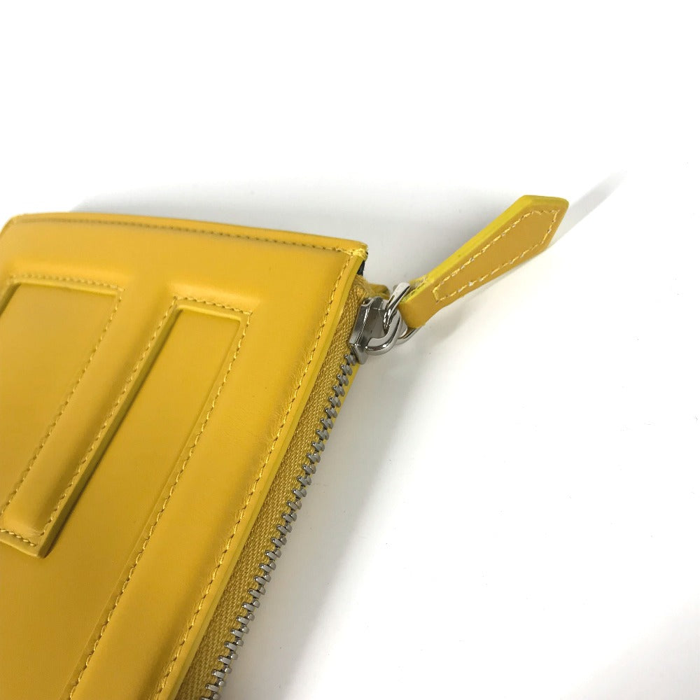 FENDI Clutch bag 7N0114 leather yellow logo Women Used Authentic