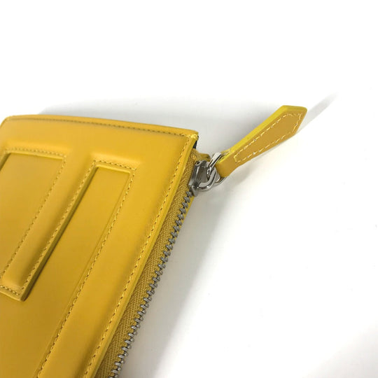 FENDI Clutch bag 7N0114 leather yellow logo Women Used Authentic