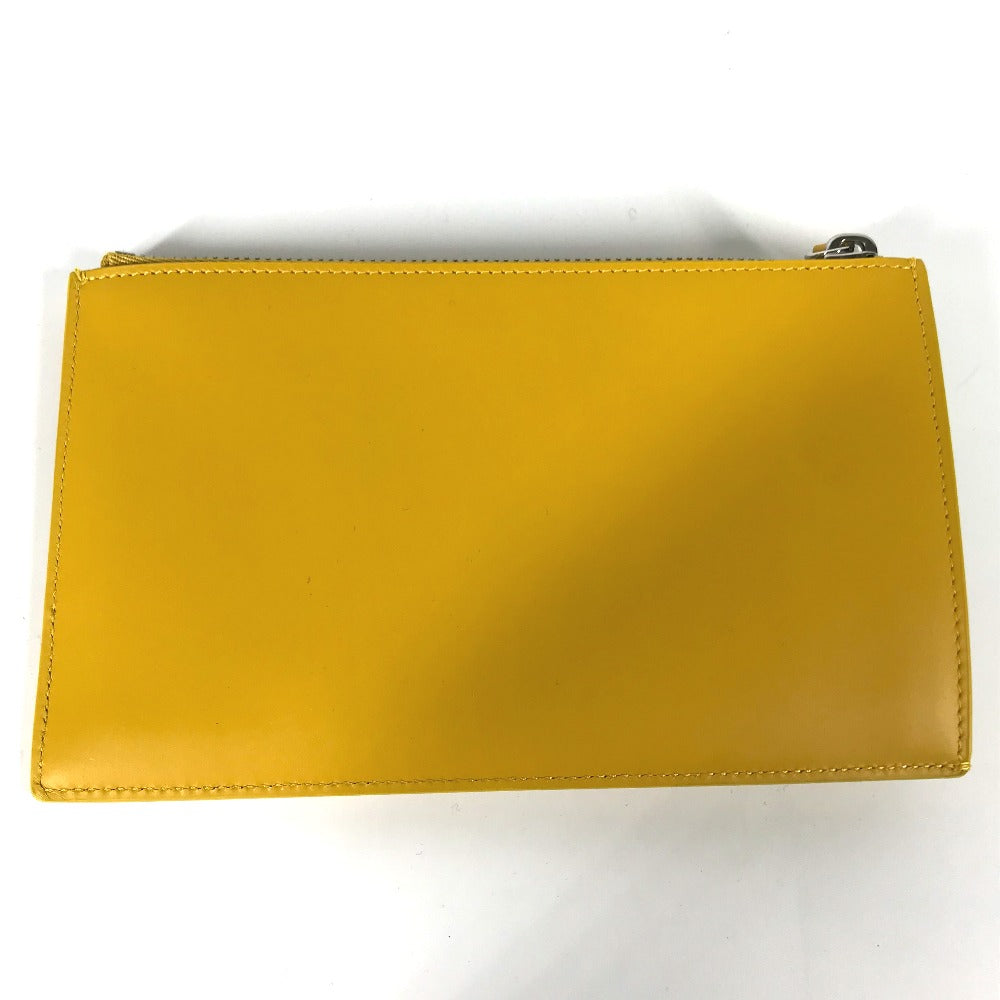 FENDI Clutch bag 7N0114 leather yellow logo Women Used Authentic