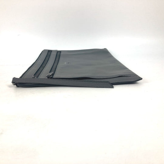 FENDI Clutch bag 7M0237 leather gray Zip mens Used Authentic