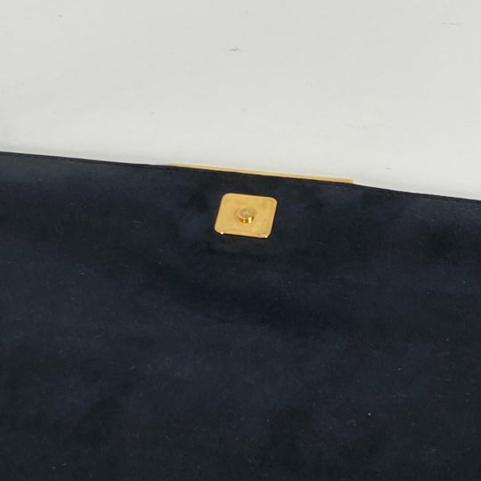 FENDI Clutch bag 8M0351 leather black FF logo mens Used Authentic