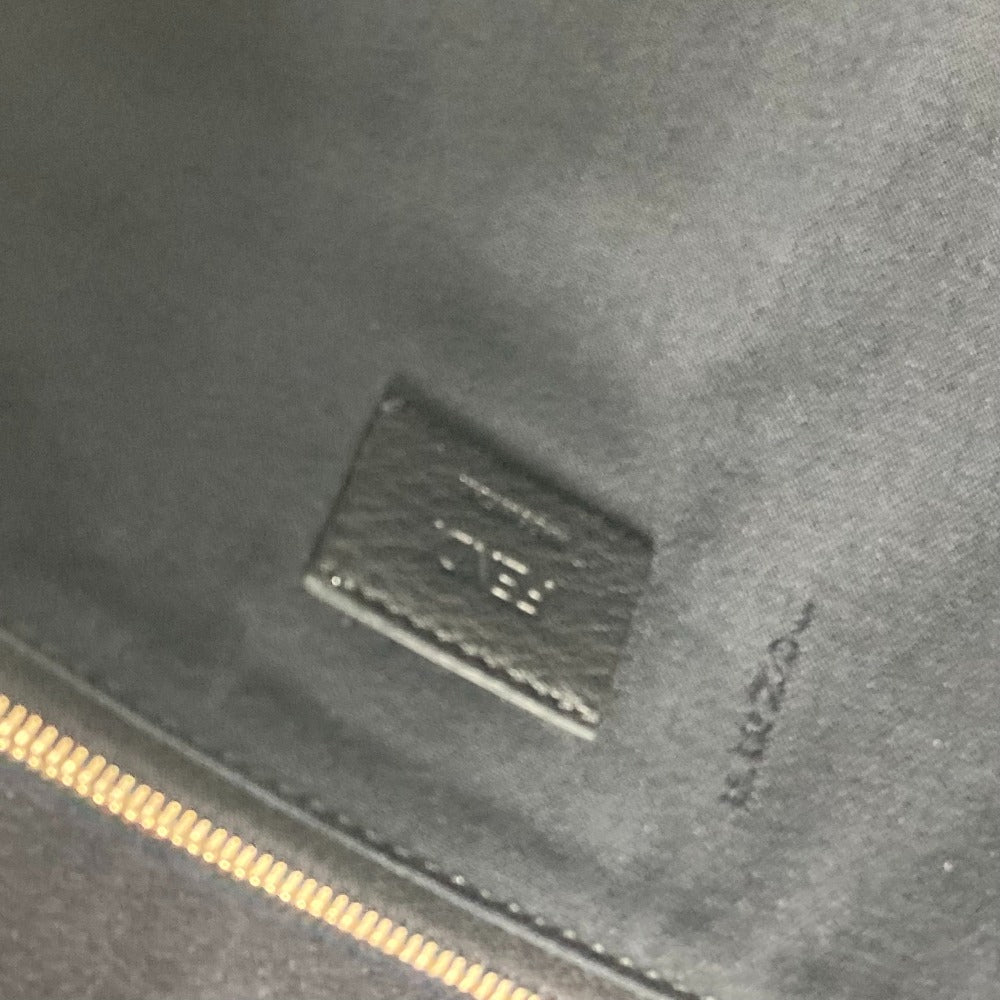 FENDI Clutch bag 8M0351 leather black FF logo mens Used Authentic