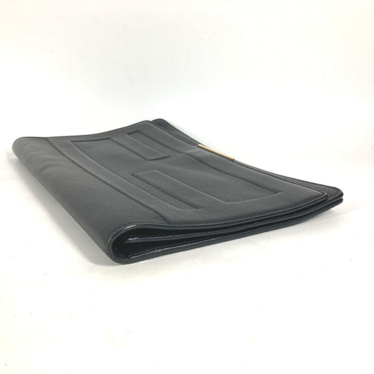 FENDI Clutch bag 8M0351 leather black FF logo mens Used Authentic