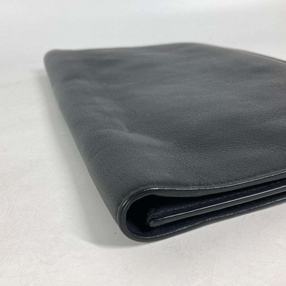 FENDI Clutch bag 8M0351 leather black FF logo mens Used Authentic