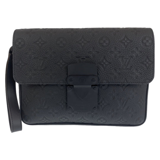 LOUIS VUITTON Clutch bag M80582 leather black Clutch bag business bag Taurillon Clemence Monogram S lock mens Used Authentic