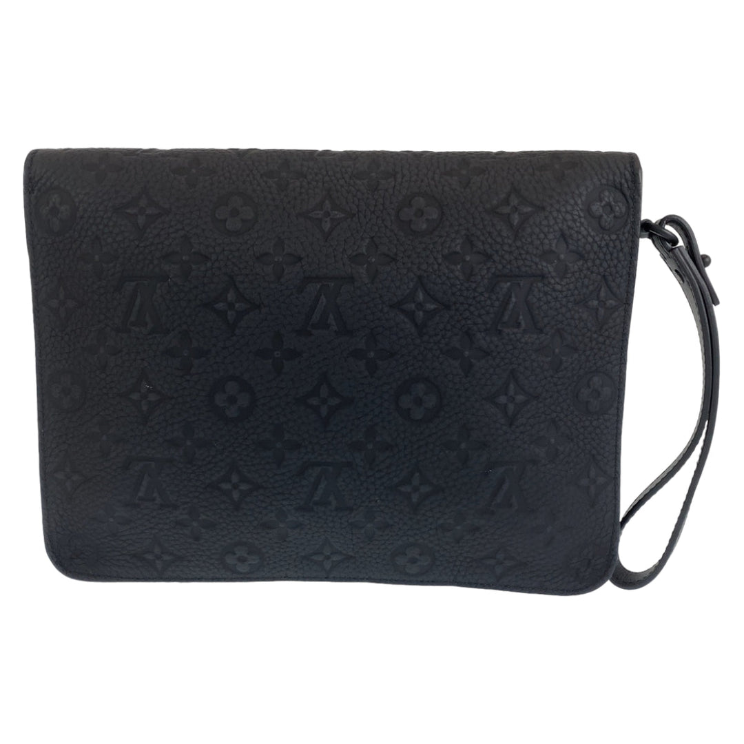 LOUIS VUITTON Clutch bag M80582 leather black Clutch bag business bag Taurillon Clemence Monogram S lock mens Used Authentic