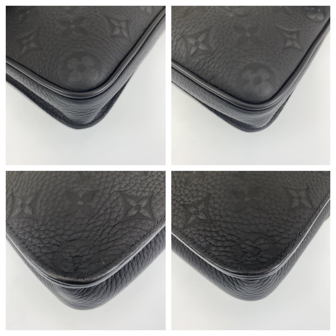 LOUIS VUITTON Clutch bag M80582 leather black Clutch bag business bag Taurillon Clemence Monogram S lock mens Used Authentic