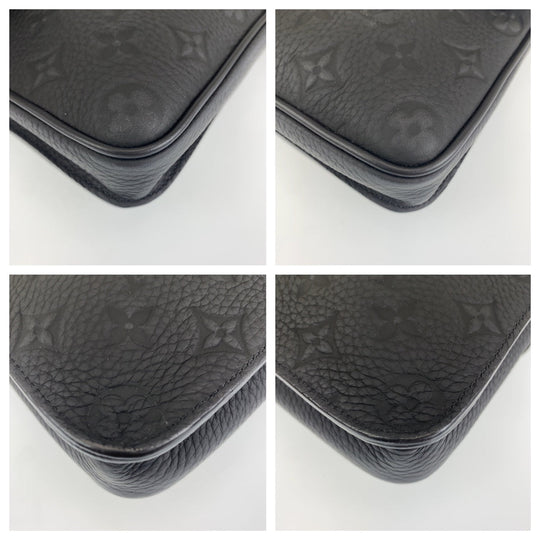 LOUIS VUITTON Clutch bag M80582 leather black Clutch bag business bag Taurillon Clemence Monogram S lock mens Used Authentic