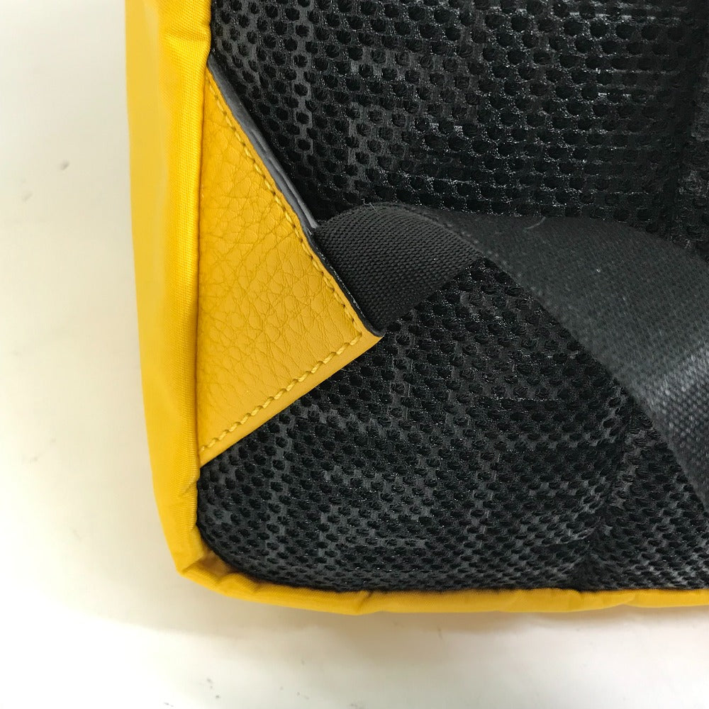 FENDI Backpack 7VZ066 Nylon / leather yellow Fendines mens Used Authentic