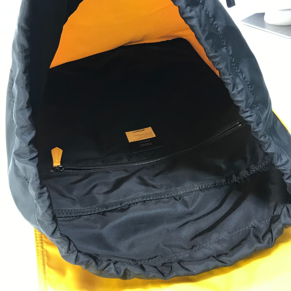 FENDI Backpack 7VZ066 Nylon / leather yellow Fendines mens Used Authentic