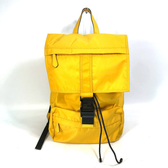 FENDI Backpack 7VZ066 Nylon / leather yellow Fendines mens Used Authentic