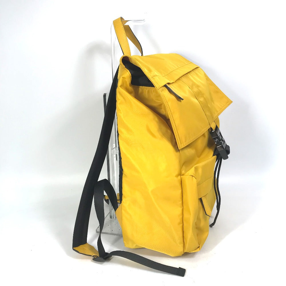 FENDI Backpack 7VZ066 Nylon / leather yellow Fendines mens Used Authentic