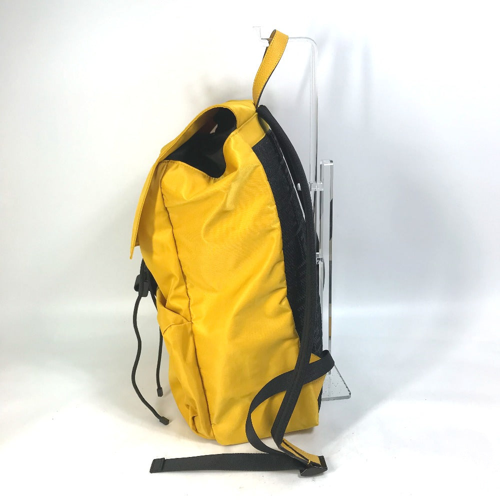 FENDI Backpack 7VZ066 Nylon / leather yellow Fendines mens Used Authentic