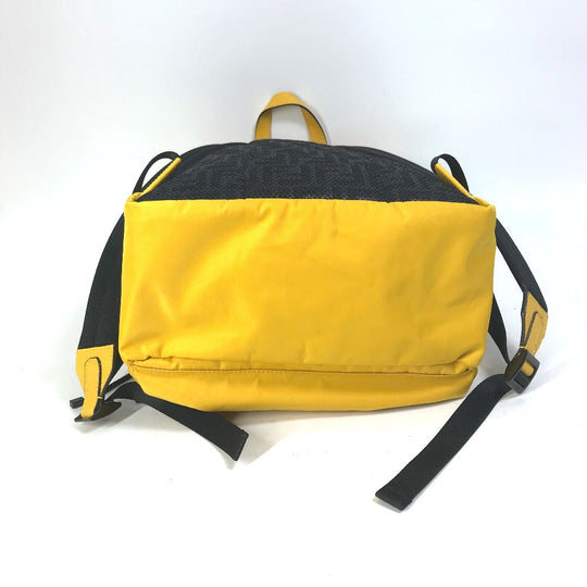 FENDI Backpack 7VZ066 Nylon / leather yellow Fendines mens Used Authentic