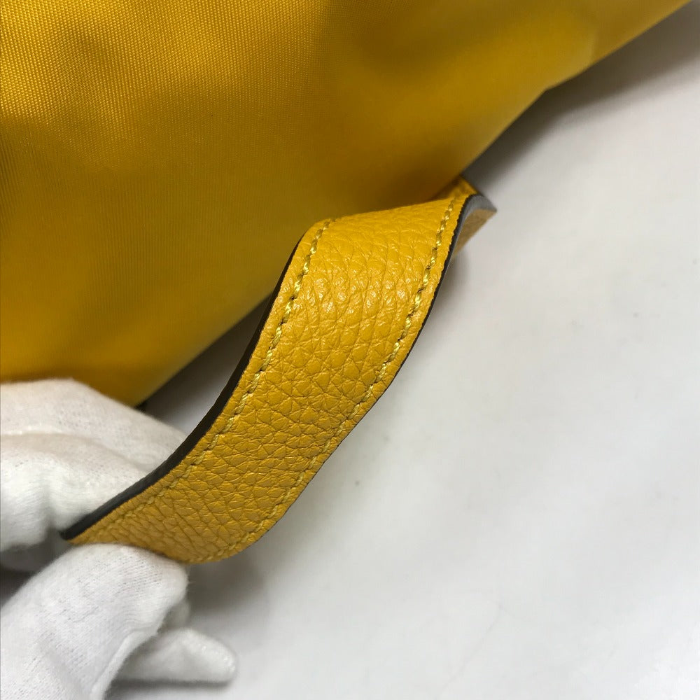 FENDI Backpack 7VZ066 Nylon / leather yellow Fendines mens Used Authentic