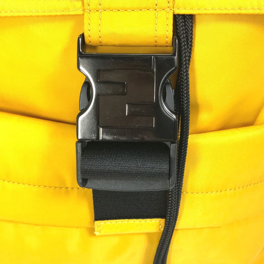 FENDI Backpack 7VZ066 Nylon / leather yellow Fendines mens Used Authentic