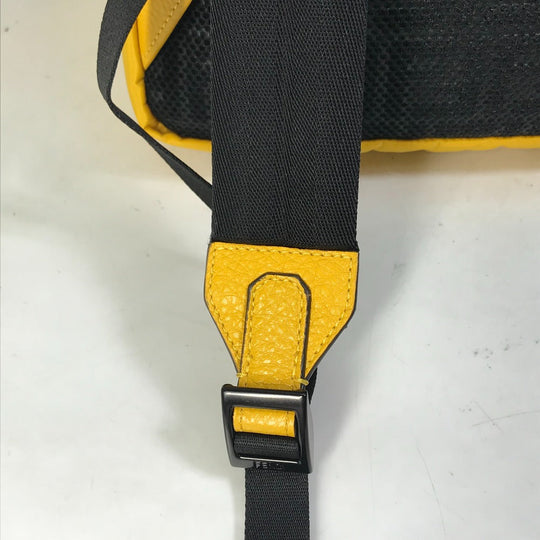 FENDI Backpack 7VZ066 Nylon / leather yellow Fendines mens Used Authentic