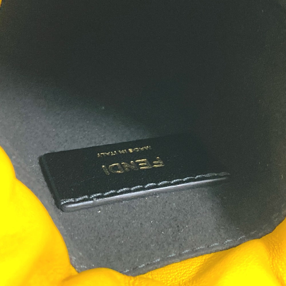 FENDI Pouch 7AR898 leather yellow Phone holder Phone pouch logo unisex(Unisex) Used Authentic
