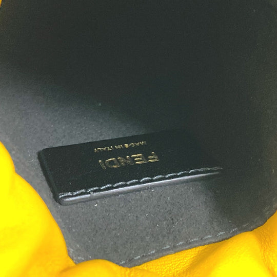 FENDI Pouch 7AR898 leather yellow Phone holder Phone pouch logo unisex(Unisex) Used Authentic