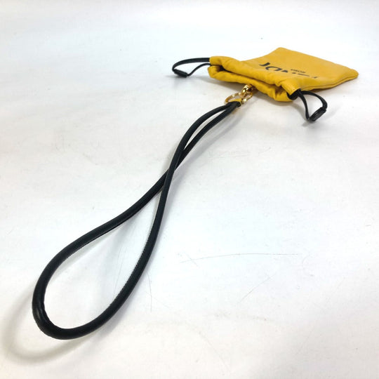 FENDI Pouch 7AR898 leather yellow Phone holder Phone pouch logo unisex(Unisex) Used Authentic