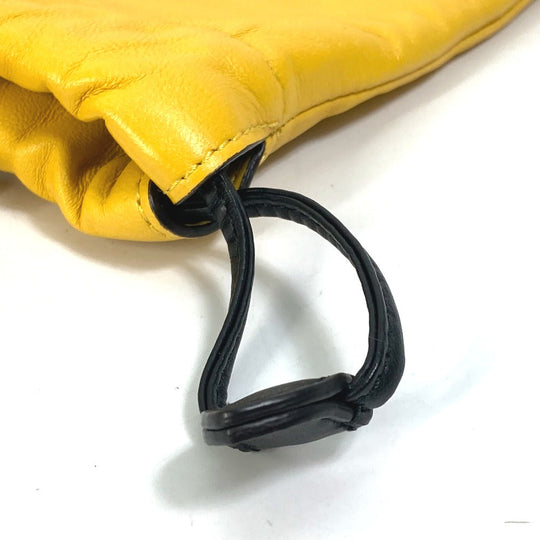 FENDI Pouch 7AR898 leather yellow Phone holder Phone pouch logo unisex(Unisex) Used Authentic