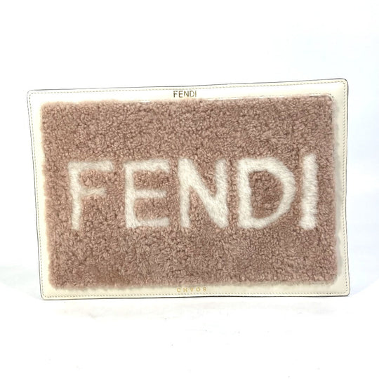 FENDI Other miscellaneous goods 7AR921 Leather, Fur pink CHAOS collaboration logo PC cover, computer cover, IPAD cover Women Used Authentic