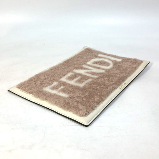 FENDI Other miscellaneous goods 7AR921 Leather, Fur pink CHAOS collaboration logo PC cover, computer cover, IPAD cover Women Used Authentic
