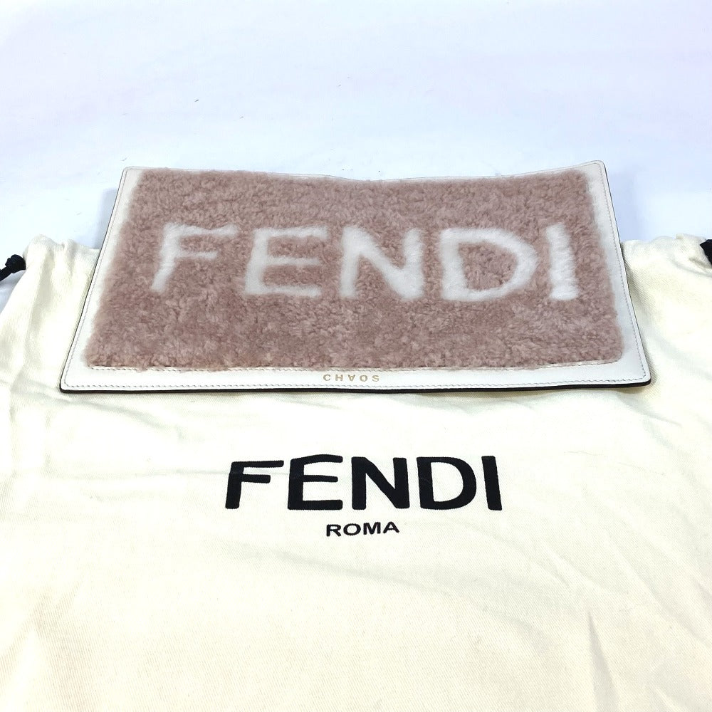FENDI Other miscellaneous goods 7AR921 Leather, Fur pink CHAOS collaboration logo PC cover, computer cover, IPAD cover Women Used Authentic