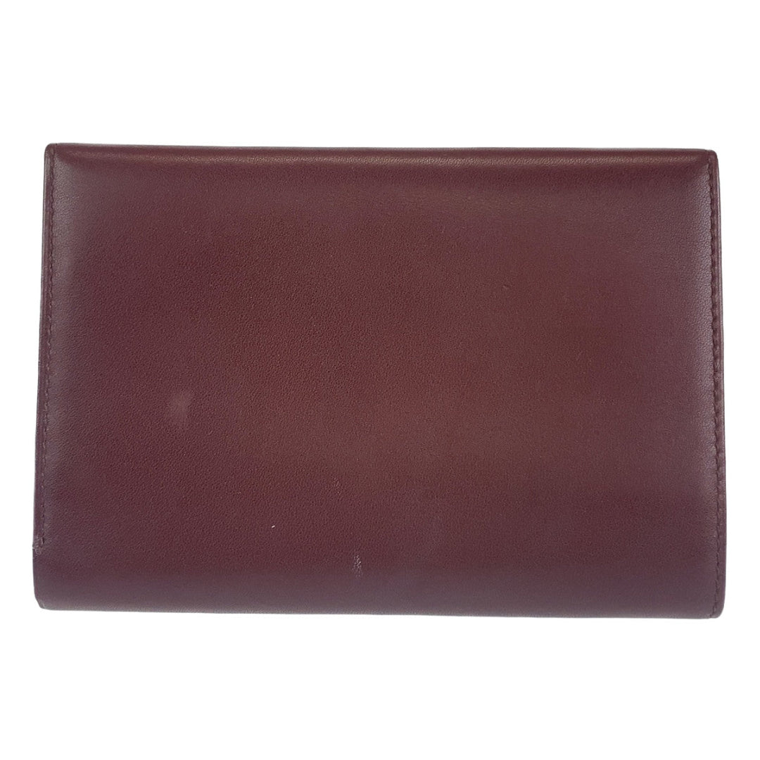 CARTIER Tri-fold wallet leather wine-red Must Line