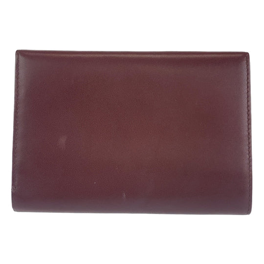 CARTIER Tri-fold wallet leather wine-red Must Line