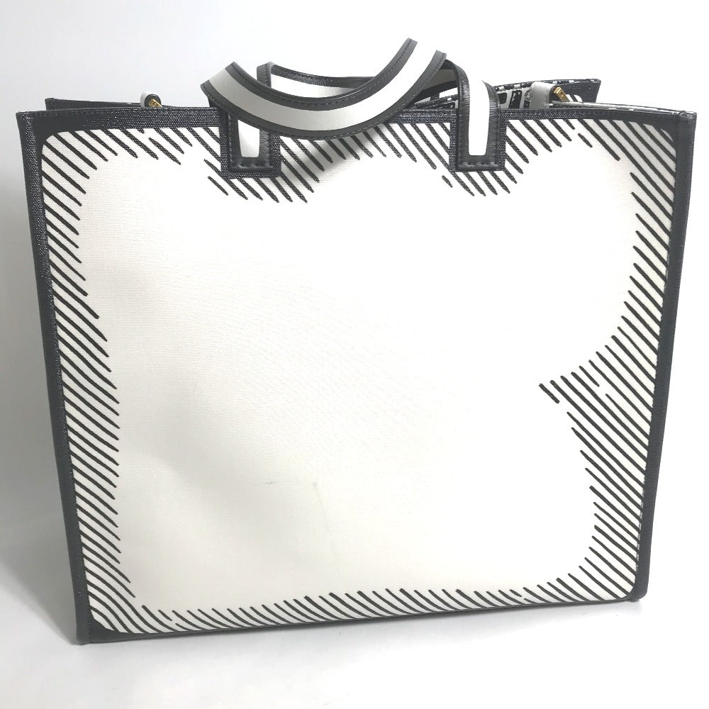 FENDI Tote Bag 8BH357 Coated canvas white Joshua Vides Collaboration Shopper bag mens Used Authentic