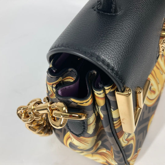 FENDI Handbag PVC / Leather Brown Versace collaboration VERSACE la medusa satchel bag zucca Women Used Authentic
