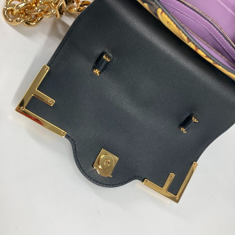 FENDI Handbag PVC / Leather Brown Versace collaboration VERSACE la medusa satchel bag zucca Women Used Authentic