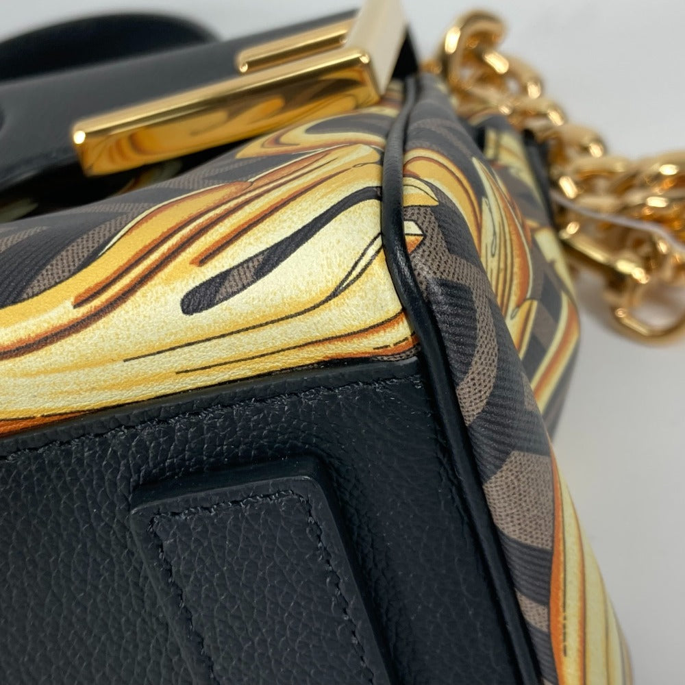 FENDI Handbag PVC / Leather Brown Versace collaboration VERSACE la medusa satchel bag zucca Women Used Authentic