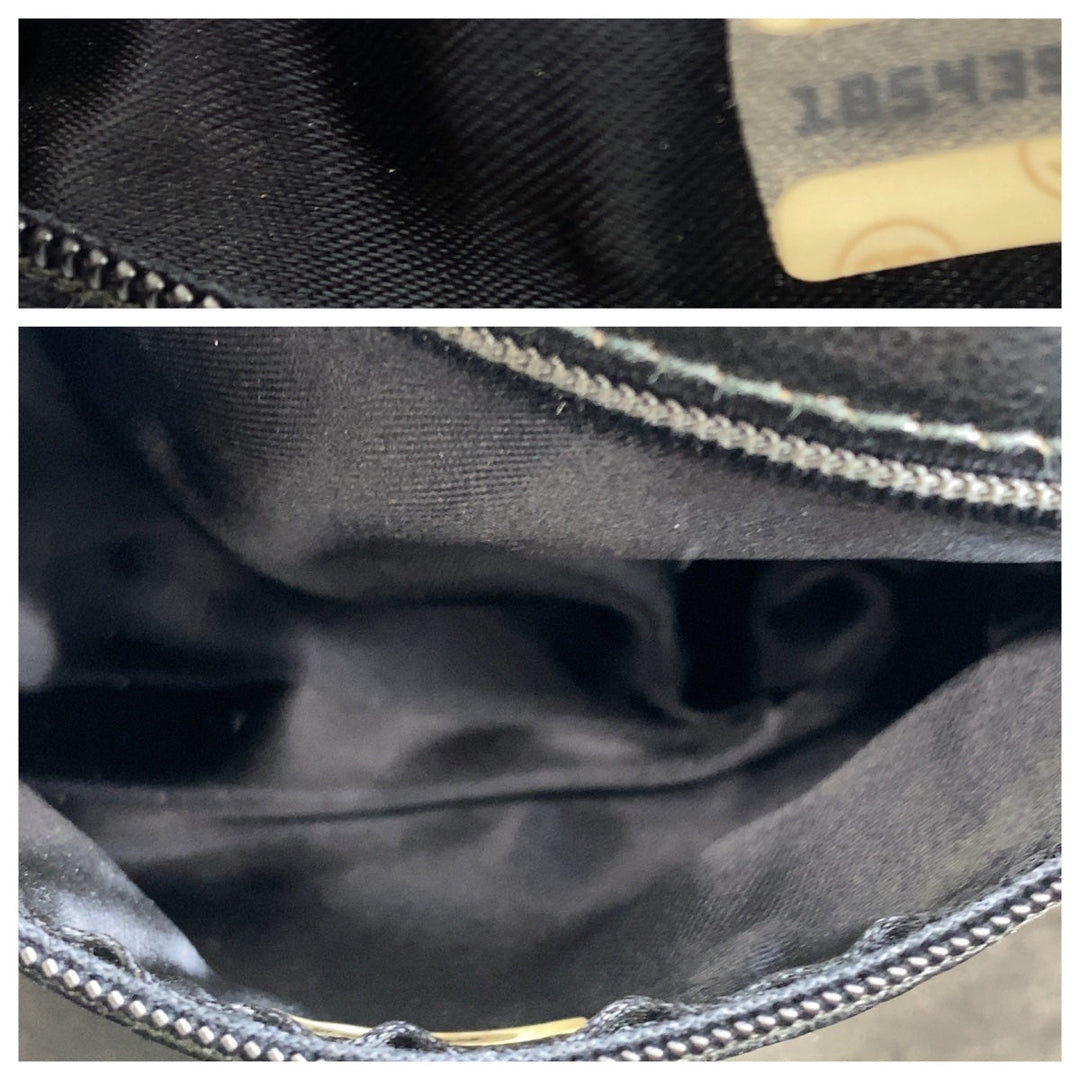 CHANEL Shoulder Bag lambskin Black Gold Metal Crossbody Shoulder Bag Vanity Bag COCO Mark Fringe Women Used Authentic