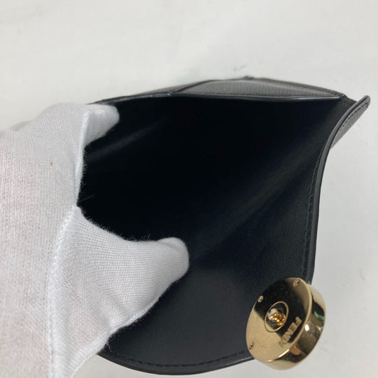 FENDI Pouch leather black Multi pouch F is logo