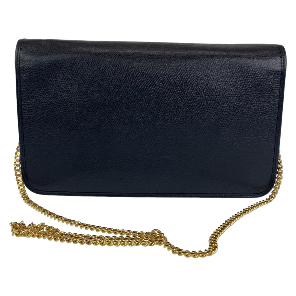 Christian Dior Shoulder Bag leather Black GoldMetal Crossbody Shoulder Bag Pochette Medium Honeycomb Pattern Women Used Authentic