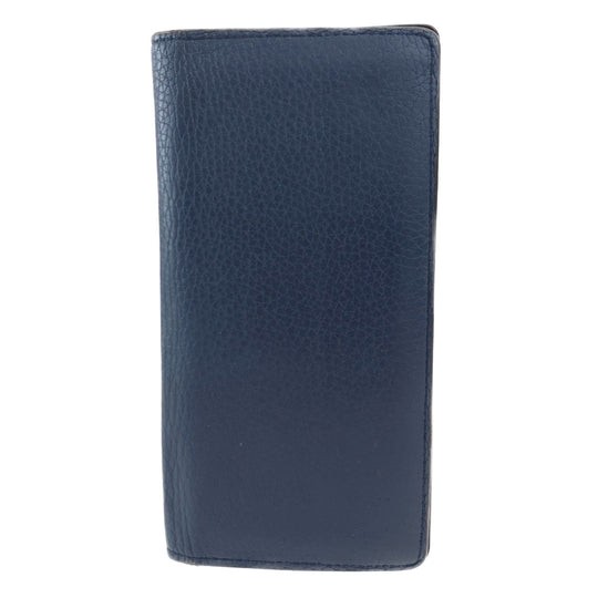 LOUIS VUITTON Long Wallet Purse M58818 leather Ocean Navy Long Wallet Purse Bifold Wallet Taurillon Clemence Leather Portefeuille Braza mens Used Authentic