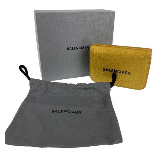 BALENCIAGA Tri-fold wallet 558813-8060-R-1317 leather Gold black Folding Wallet Tri-fold Wallet Compact Wallet Everyday Cash Mini Women Used Authentic